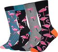 Cansok Men's 2/4 Packs Fun Crazy Novelty Dress Crew Socks