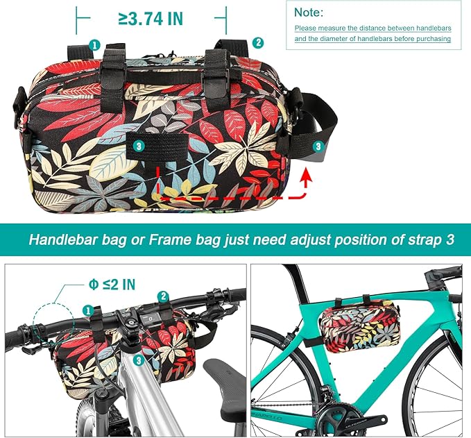 YEEGO DIRECT Bike Handlebar Bag, Bike bag front Lady Man Multifunctional Water-resistant Scooter Crossbag Girls Handbag Slant Across Shoulder for Bicycles Accessories (Black) clearance