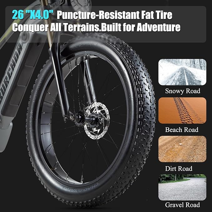 2026 Upgraded Dual Motors AWD Electric Bike for Adults 5000w/3000W/1500W Motor Dirt Ebike 40MPH/30MPH 52V/48V 30Ah/20Ah Battery Up to 90 Miles Long Range 26" Fat Tire Bicycle for Commute Mountains