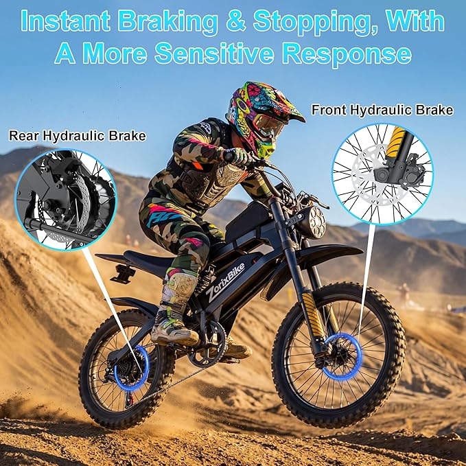Electric Bike for Adults,48V 20AH - Peak Power 1500/3000W Brushless Motor Electric Bicycle - Max Speed 31-35MPH - Max 80 Miles Range - 20" x 4.0" Fat Tire Dirt E-Bike,7-Speed - UL 2849