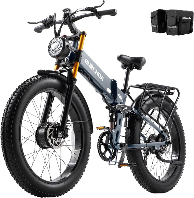 2026 Upgraded Dual Motors AWD Electric Bike for Adults 5000w/3000W/1500W Motor Dirt Ebike 40MPH/30MPH 52V/48V 30Ah/20Ah Battery Up to 90 Miles Long Range 26" Fat Tire Bicycle for Commute Mountains
