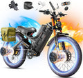 eAhora 2026 Romeo Pro3/2 50/46Mph Ebike 5600/4000W Dual Motor 200+Miles Electric Bike for Adults, 52V/70Ah 60V/80Ah Long Range 26 * 4.0" Fat Tire Full Suspension Electric Mountain Bike