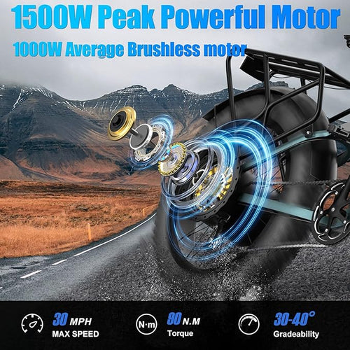 2026 Upgraded Dual Motors AWD Electric Bike for Adults 5000w/3000W/1500W Motor Dirt Ebike 40MPH/30MPH 52V/48V 30Ah/20Ah Battery Up to 90 Miles Long Range 26" Fat Tire Bicycle for Commute Mountains