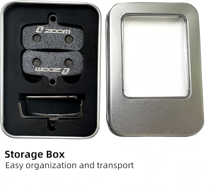 4-Piston Brake Pad Replacement Set Compatible with Zoom HB-876, 2 Pairs High-Performance Semi-Metallic Mountain Bike Bicycle Disc Brake Pads with Caliper Spring and Storage Box