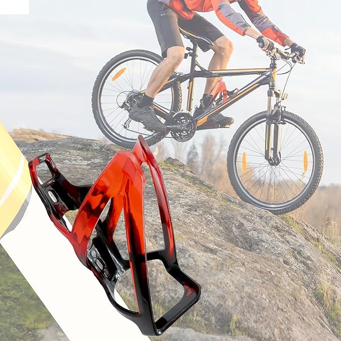 2PCS Bike Water Bottle Holder, Bicycle Water Bottle Cage, Universal Bike Cup Holder for Bicycle, Cycling, Road/Mountain Bikes, Black Red