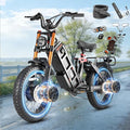eAhora 2026 Latest Juliet Pro 2 5400W Dual Motor Electric Bike for Adults 43MPH 60V 70Ah 220+Miles Long Range Electric Bicycle 20" Fat Tire Full Suspension Mountain E-Bike All Terrain APP Control
