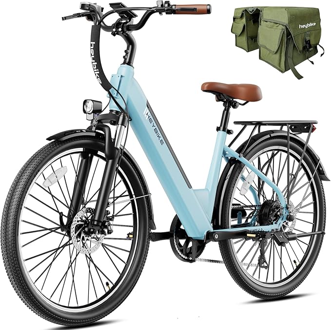 Heybike Cityscape 2.0 Electric Bike for Adults with 1200W Motor Peak, 468Wh Removable Battery, up to 50Miles 24MPH 26" Electric Commuter Bike with 7-Speed, UL Certified