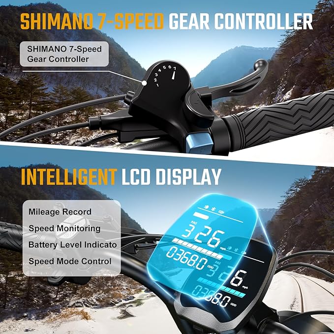 TST Electric Bike for Adults, 1500W Peak Motor 28 MPH 60/100 Miles Fat Tire Ebike with 48V 15Ah/25Ah Removable Battery 20" Electric Dirt Bike Full Suspension and 7-Speed