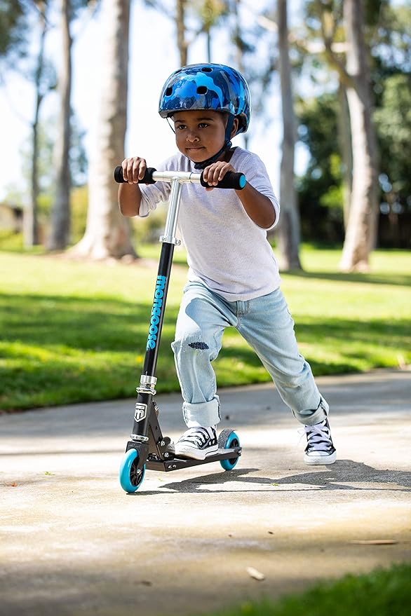 Mongoose Trace Kick Scooter for Youth Adult Boys and Girls, Quick-Release, Lightweight & Easy Folding Scooter, Bike Style Grips, Supports 176 lb Up to 220 lbs