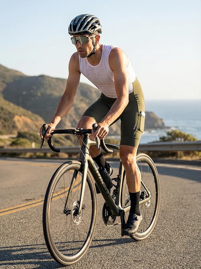 qualidyne Cycling Bibs Men, 4D Padded Road Bike Bib Shorts with Pockets, Biking Bicycle Shorts UPF50+