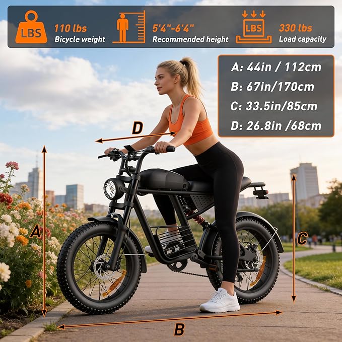Electric Bike for Adults FX20 - 3000/1500W Electric Dirt Bike, 37/35MPH Fast 48V 25/18.9Ah 40-60 Miles Long Range E-Bike, 20" Fat Tire Off-Road Ebike, Mountain Bicycle, Hydraulic Brakes, UL 2849
