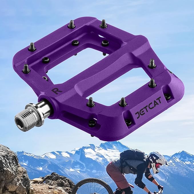 Mountain Bike Pedals Flat - MTB Pedals Flat, Bicycle Pedals for BMX/MTN/Road/Gravel/EBike, BMX Pedals, Platform Pedals, Adults & Kids Bike Replacement Upgrades Parts 9/16