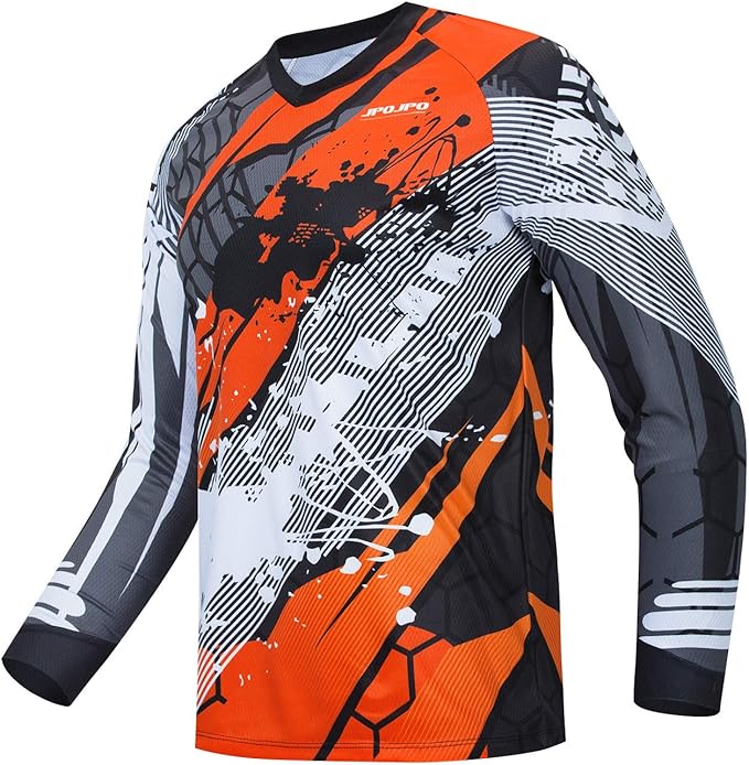 PSPORT Men's Motocross Jersey Long Sleeve Motocross Shirt Men Mountain Dirt Bike Jersey Downhill Riding Racing Clothing Tops