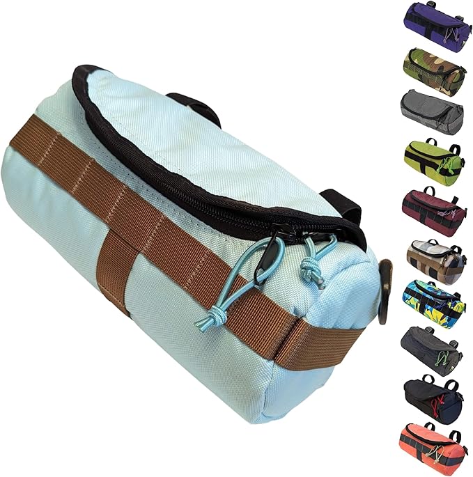 Handlebar Bag (Miami Nice) | 2 Liter Capacity | Spacious Bike Bag w/ 2 Extra Long Buckle Straps & 1 Hook-and-Loop Strap | Water Resistant Front Basket | Bike Accessories | Made in USA
