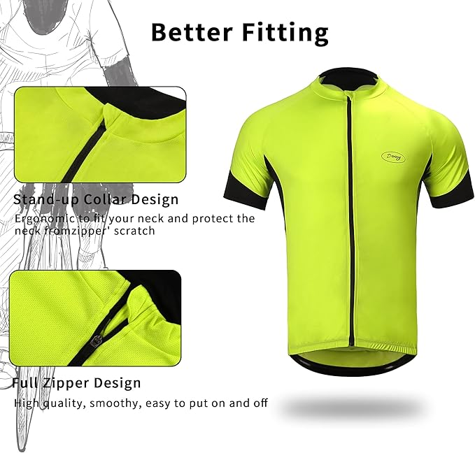 Cycling Jersey Men Bicycle Shirt Short and Long Sleeve MTB Road Biking Jersey with Pockets