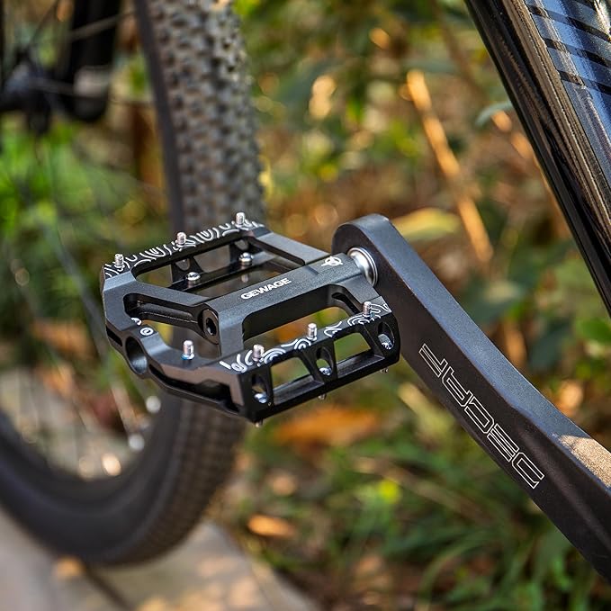 Road/Mountain Bike Pedals -Non-Slip Bicycle Flat Pedals Aluminum 9/16" - 3 Sealed Bearing Lightweight Platform Pedals for Road Mountain BMX MTB Bike