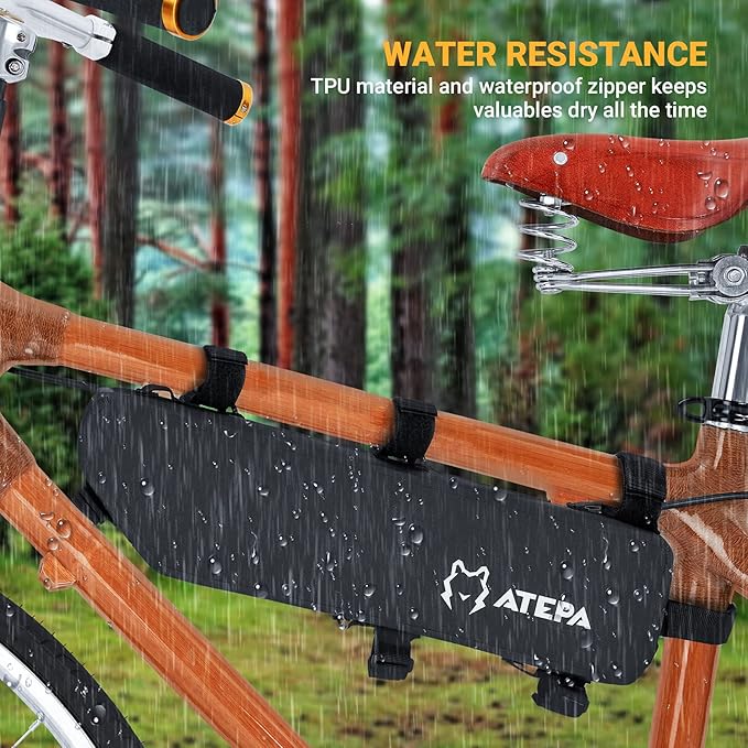 ATEPA Bike Frame Bag 2L/4L Bicycle Bag Top Tube Bike Bag For Bicycles Bike Saddle Bag Bike Pouch Under Seat For Mountain Road Bike Waterproof Large Capacity