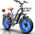 Electric Bike for Adults,750/1000W Motor E-Bike,28/30 MPH,748.8/960 Wh Removable Battery,25-45Miles,16/20in Commuter Ebikes,Full Suspension Electric Bicycles for Adults -2 Seater