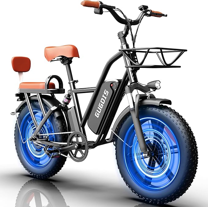 Electric Bike for Adults,750/1000W Motor E-Bike,28/30 MPH,748.8/960 Wh Removable Battery,25-45Miles,16/20in Commuter Ebikes,Full Suspension Electric Bicycles for Adults -2 Seater