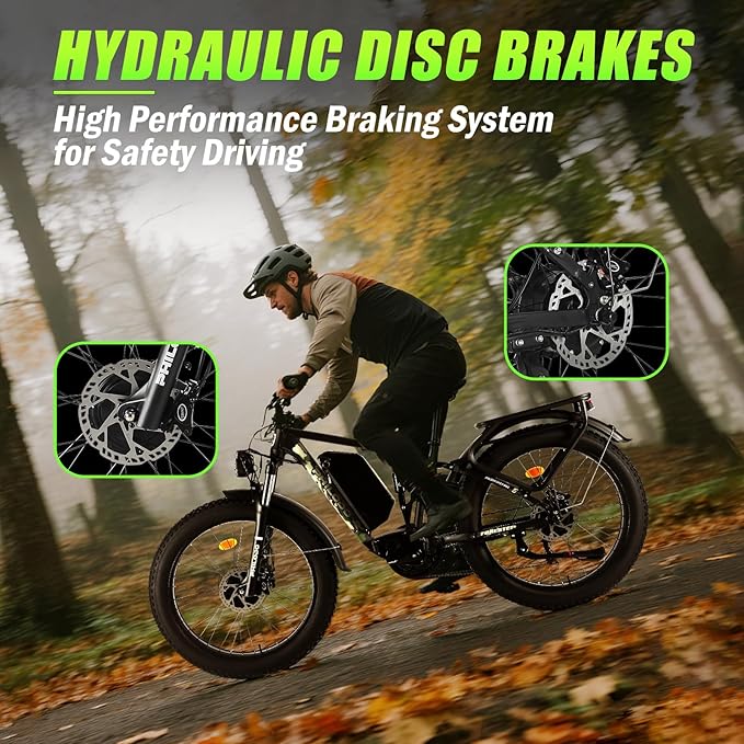 5000w Dual Motor Electric Bicycles, 60V Battery E-Bike with 45 MiIe P-Hour Electric Bike for Adults, 26 Fat Tire Hunting Ebike for All Terrain, Full Suspension Electric Ebike