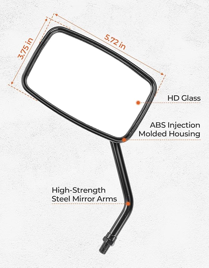 KEMIMOTO ATV Mirrors 8MM 10MM Motorcycle Rearview Mirrors for 7/8" Handlebar Compatible with ATV Polaris Sportsman Dirt Bike Scooter, Black