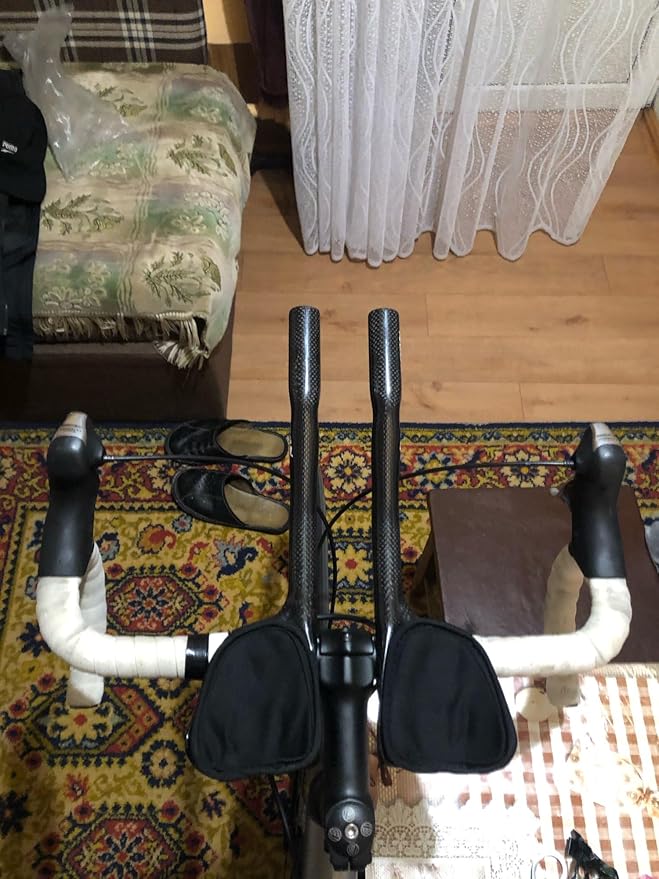 aerobars for road bike aero bars Cabon Fiber TT Rest bullhorn aerobar and triathlon aerobars NoLogo 3K Glossy 340mm tri bike clip on earo bars bike resting handle bars