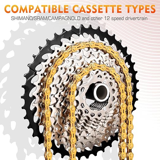 BUCKLOS 6/7/8/9/10/11/12 Speed Bike Chain, High Performance Lightweight Bicycle Chains for Road Bike/Mountain Bike/Ebike,Compatible with Shimano, SRAM, Campagnolo Silver/Gold