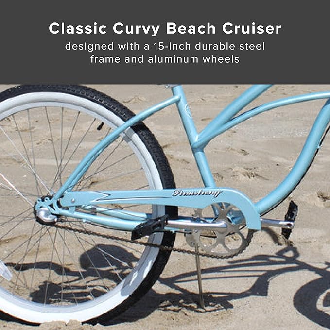 sixthreezero Urban Lady Beach Cruiser Bike, Women's 3 Speed Hybrid Bicycle