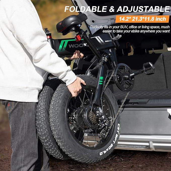 TotGuard Electric Bike,20" Electric Bike for Adults Peak 750W Brushless Motor,20MPH Fat Tire Ebike,Foldable Adult Electric Bicycles with 48V 10Ah Removable Battery,7-Speed,SGS Certified to UL 2849