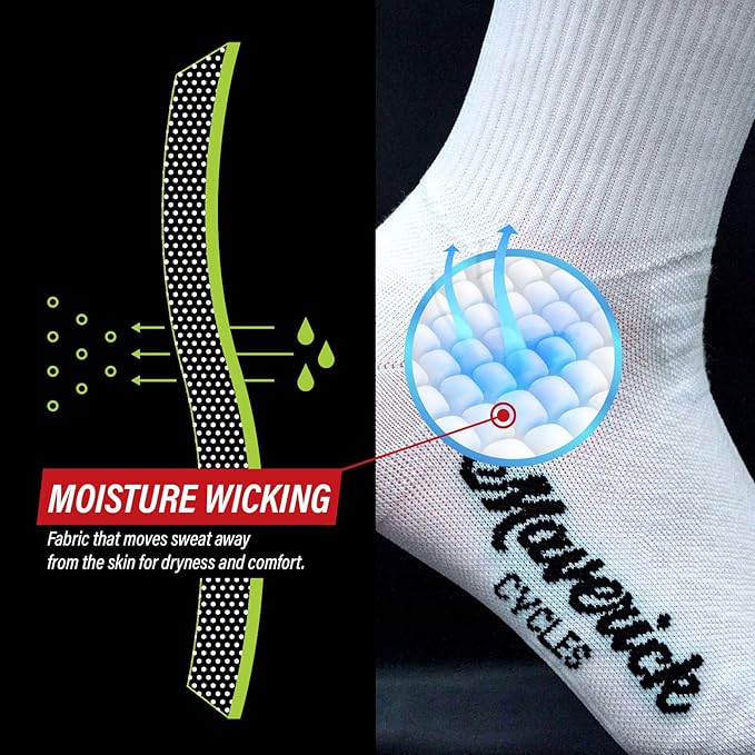 Bike PRO Compression Cycling Socks 1/2/3 Pairs, Crew Hiking Running Athletic Socks