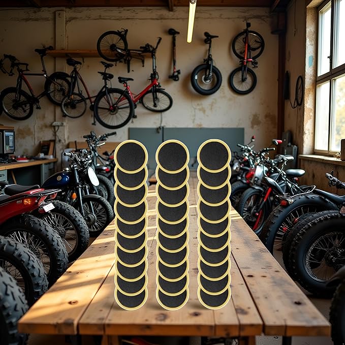 30Pcs Black for Bycicles Inner Tube Puncture Patches Glueless Tire Puncture Repair Patches for Motorcycle Road Mountain Bicycles Tire Puncture Patches Repair Simple Self Adhesive Tires and Tubes