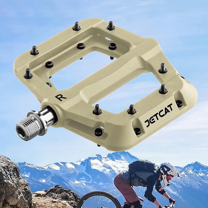 Mountain Bike Pedals Flat - MTB Pedals Flat, Bicycle Pedals for BMX/MTN/Road/Gravel/EBike, BMX Pedals, Platform Pedals, Adults & Kids Bike Replacement Upgrades Parts 9/16