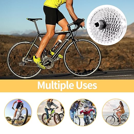 10 Speed Bike Chain,VDHU Bicycle Chain for Road Bicycles,Mountain Bike,MTB Mountain Racing Cycling Accessories with 1 Pairs Bicycle Buckle,Full Silver Plating 116 Links with Quick Link