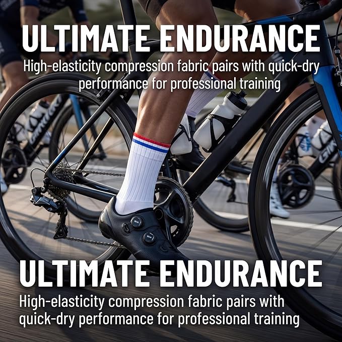 Cycling Socks for Men & Women - 3D Arch Support Compression Bike Socks | Moisture Wicking & Breathable