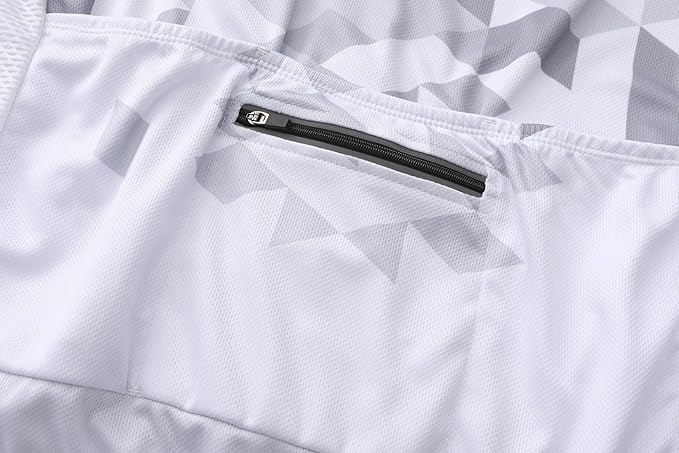 GCRFL Men's Cycling Jersey Short Sleeve Biking Shirt with 3 Rear Pockets + Zipper Pocket Breathable Quick Dry Bicycle Jersey
