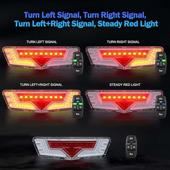 Ebike Light Kit, 24V 36V 48V Electric Bicycle Headlight & Taillight with Turn Signals, Super Bright Front Lamp 400 Lumens, Rear Light fits 80mm Rack