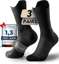 Womens Coolmax Bamboo Viscose Compression Running Crew Socks, Moisture-Wicking Anti-Blister Hiking&Gym Athletic