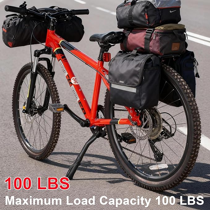 RUTU Bike Kickstand 24"-29",Adjustable Adult Bicycle Kickstand for Ebike,Mountain Bike,Fat Tire Bike,Non-Slip Sole Kick stand