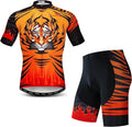 JPOJPO Cycling Jersey Men Set Bike Shirt Kit Short Sleeve Clothing Tops+5D Padded Shorts Summer Breathable Quick-Dry S-3XL