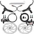 Hycline 4-Pistons Ebike Hydraulic Brake Set: Zoom H876E 2-PIN Power-Off Electric Bike Disc Brake Kit Included 160mm/180mm Rotors and Mounting Adapter
