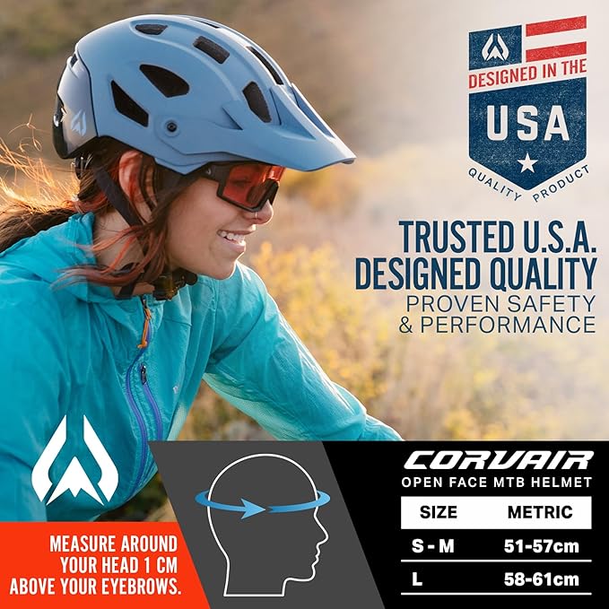 Wildhorn Corvair Mountain Bike Helmet for Men and Women with Maximum Venting, FTA fit System & Adjustable Visor. Adjustable Sizing Adult Bike Helmets for Women and Men. Stylish All Around MTB Helmet