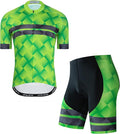 JPOJPO Cycling Jersey Men Set Bike Shirt Kit Short Sleeve Clothing Tops+5D Padded Shorts Summer Breathable Quick-Dry S-3XL