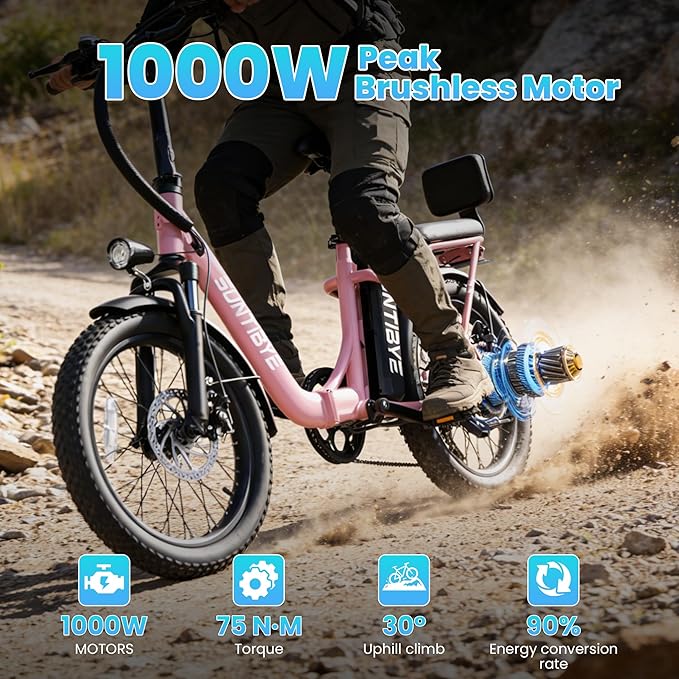 Electric Bike for Adults and Teens, Ebike, Electric Bicycle Mountain Dirt Bike Fat Tire Electric Bike, Multi-Funtional Bike for Work, School, Commute, Off-Road