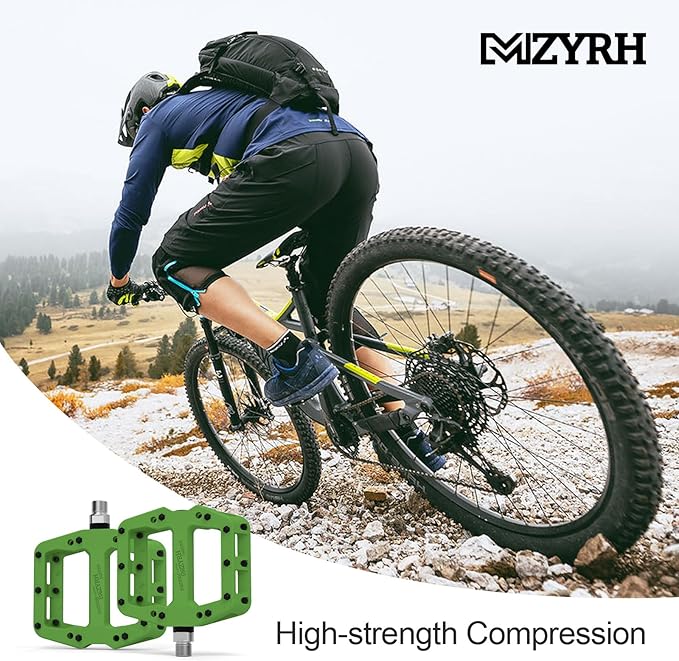 MZYRH Mountain Bike Pedals 9/16" 3 Sealed Bearings Lightweight Non-Slip Nylon Fiber Bicycle Platform Pedals for Road BMX MTB