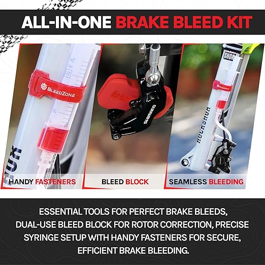 BleedZone Shimano Brake Bleed Kit with 60ml Mineral Oil- Hydraulic Brake Bleed Kit for Shimano Disc Brakes, Bike Brake Bleeder Kit, and Mineral Oil Brake Maintenance