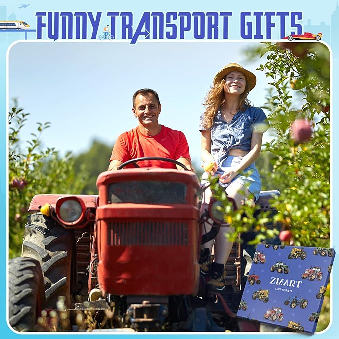 Zmart Funny Transportation Gifts - Race Car Train Motorcycle Tractor Bike Socks for Adult