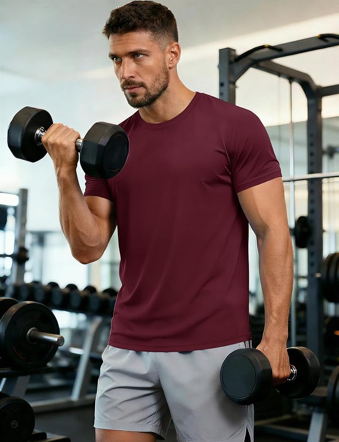 MAGCOMSEN Men's Short Sleeve UPF 50+ T-Shirt Quick Dry Workout Athletic Running Swim Tops Tee Rash Guard Performance Shirts