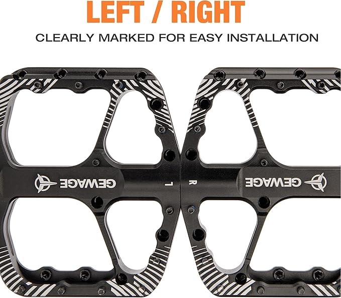Mountain Bike Pedals -Bicycle Flat Pedals Aluminum 9/16" Sealed Bearing -Wide Platform for Road Mountain Gravel BMX MTB Bike Ideal for Downhill & Trail