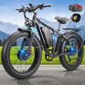 9000W Dual Motor Ebike,24" Fat Tire Electric Bike for Adults, 45MPH Fast 52V 34Ah Long Range, Dual Hydraulic Brakes Full Suspension, Snow/Mountain/Off-Road/Commute E-Bike