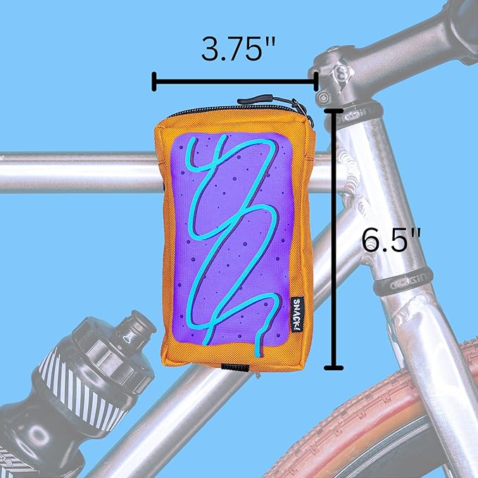Snack! Top Tart Bike Bag – Purple Bicycle Accessory Pouch – Bike Stem and Handlebar Pouch Bag – Compact Phone Holder for Bikes and E-bikes – Cute and Fun Accessory for Bicycle Riders